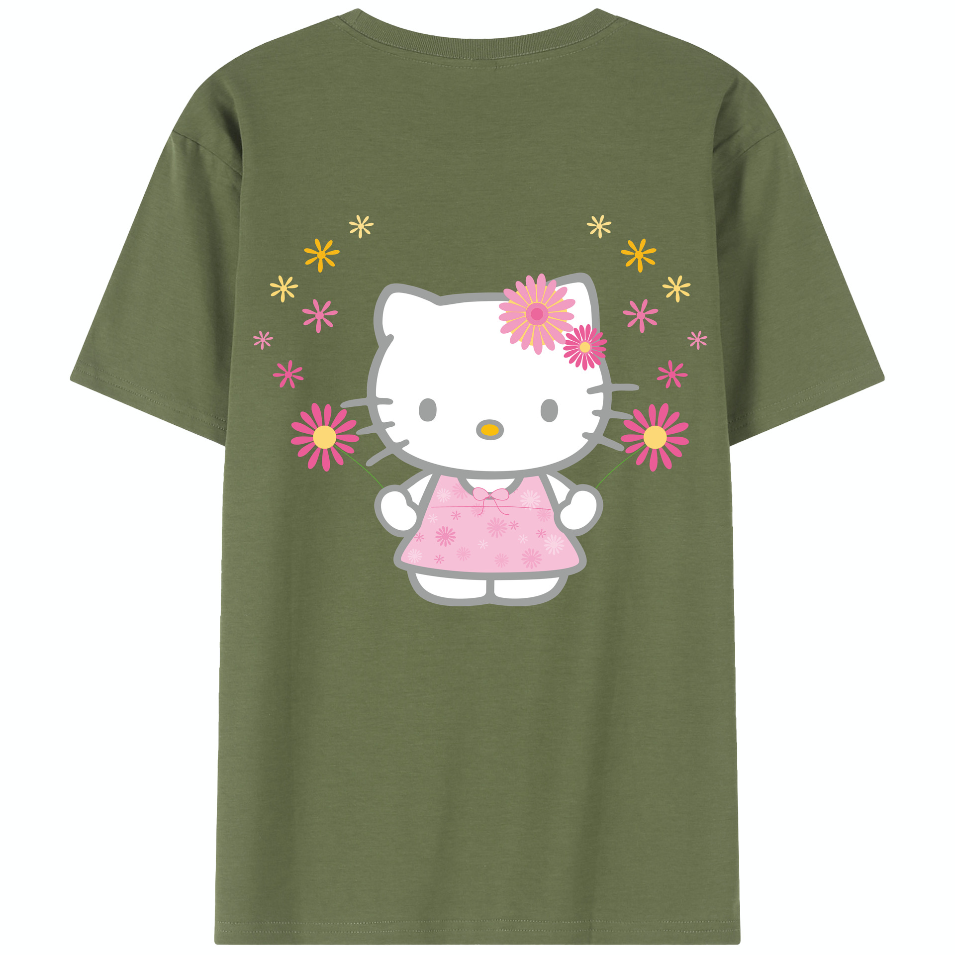 （画像用） Hello Kitty ハローキティ 綿100％半袖Tシャツ（背面プリント）